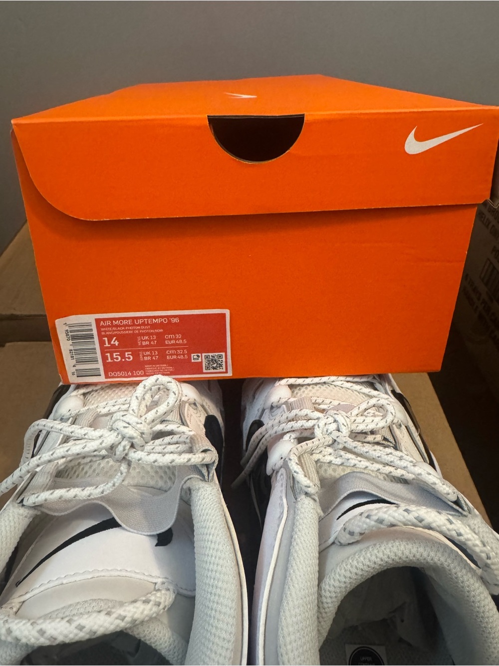 Size 14 - Nike Air More Uptempo '96 Copy Paste - White BRAND NEW in Nike Box - Picture 5 of 6
